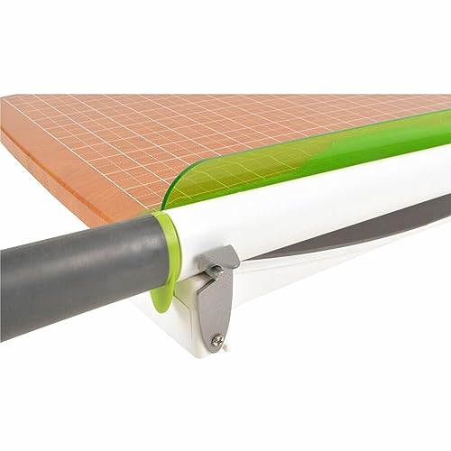 Westcott 16874 ‎15-Inch CarboTitanium Wood Base Guillotine Paper Cutter, Multi-Paper Trimmer with 30 Sheet Capacity