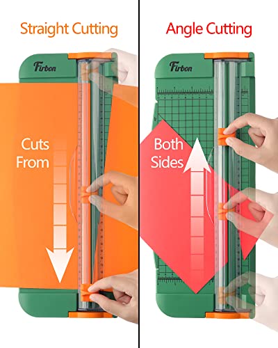 Firbon Green A4 Paper Cutter 12 Inch Titanium Straight Paper Trimmer with Side Ruler for Scrapbooking Craft, Paper, Coupon, Label, Cardstock - color: Green