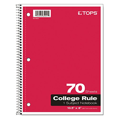 Oxford Spiral Notebook, 1-Subject, College Ruled Paper, 70 Sheets, Color May Vary, 1/Notebook (65021) (Pack of 1) - style: 70 Sheets (College Rule)