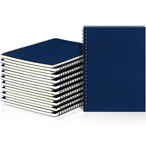 Yahenda 18 Pcs Spiral Notebooks Bulk, A5 8.3 x 5.5 Inch College Ruled Lined Notebooks, 100 Pages Soft Cover Journals for Students Classroom Office Back to School Supplies (Deep Blue) - color: Dark Blue