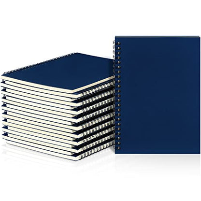 Yahenda 18 Pcs Spiral Notebooks Bulk, A5 8.3 x 5.5 Inch College Ruled Lined Notebooks, 100 Pages Soft Cover Journals for Students Classroom Office Back to School Supplies (Deep Blue) - color: Dark Blue