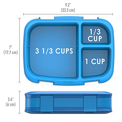 Bentgo Fresh – Leak-Proof, Versatile 4-Compartment Bento-Style Lunch Box with Removable Divider, Portion-Controlled Meals for Teens and Adults On-The-Go – BPA-Free, Food-Safe Materials (Blue)
