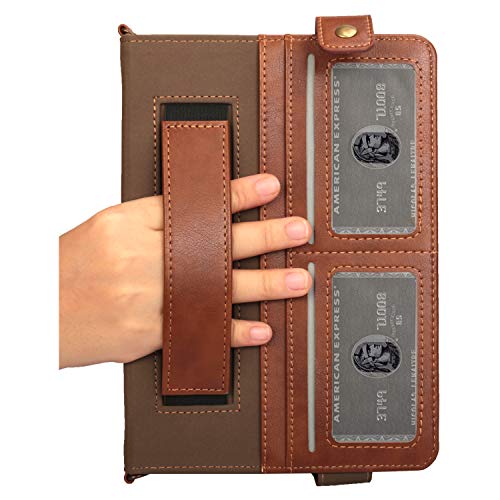 Handbag Case for iPad Mini 7.9" Series, iPad Mini 4/Mini 5 Case, Techcircle Lightweight Folio Stand Crossbody Wallet Case with Pencil Holder, Hand Strap & Shoulder Strap Soft Protective Cover, Coffee - color: 01 Coffee, size: iPad Mini 5/4/3/2/1 7.9"