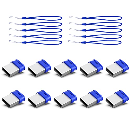 32GB Small USB Drive K&ZZ 10 Pack 32 GB Mini Thumb Drive with Lanyard 32G Low Profile USB Flash Drive Short Flash Drives for PC Laptop (32GB, Blue) - color: Blue (10Pack), size: 32GB 2.0