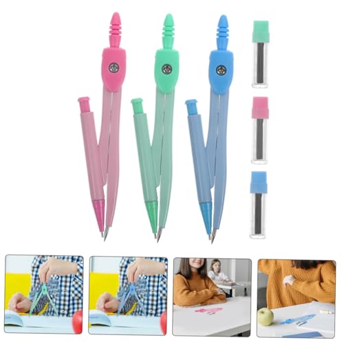 VILLCASE 9sets Portable Geometry Compasses for Students Circle Drawing Tools Accurate Math Drawing Kit for Art Design and Geometry