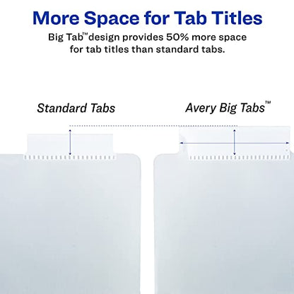 Avery Dividers for 3 Ring Binders, 5 Tab Plastic Binder Dividers, Pockets, Insertable Big Tabs, Pastel Classic Designs, Extend Beyond Sheet Protectors, 3 Sets (11255) - size: 5 tab, style: 3 Sets
