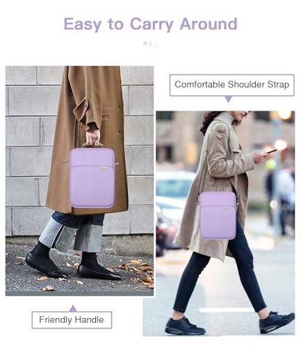 MoKo 9-11 Inch Tablet Sleeve Bag Handle Carrying Case with Shoulder Strap | Fits iPad Pro/Air/A16 11-inch, iPad 10th 10.9, iPad 9/8/7th 10.2, iPadAir 5/4th 10.9 and Tab S8/S9 11-inch, Purple - color: Purple, size: 9-11 inch