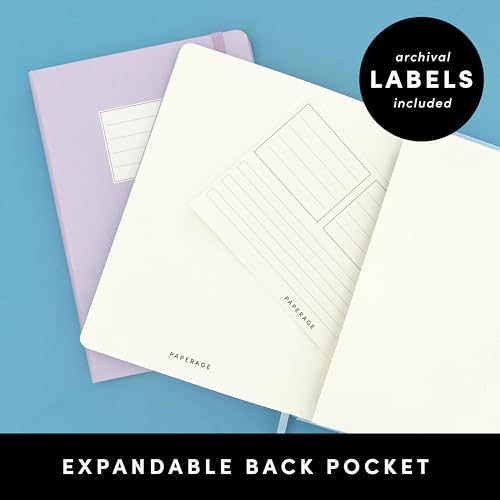 PAPERAGE Lined Journal Notebook, (Navy), 160 Pages, Medium 5.6 in x 8 in - 100 GSM Thick Paper – Hardcover Journaling Notebook for Work, School & Note Taking - color: Navy, style: A. Lined
