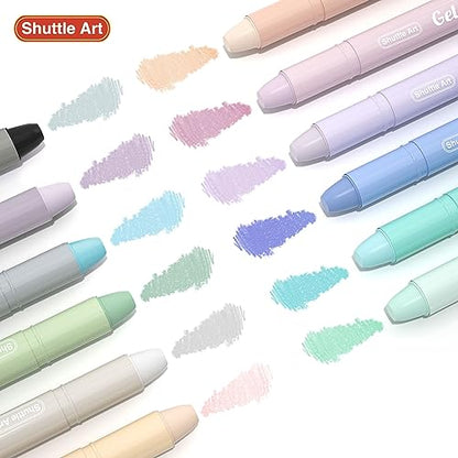 Shuttle Art Bible Highlighters and Pens No Bleed, 12 Dusty Colors Gel Highlighters No Bleed Through, Bible Journaling Supplies, Great for Journaling Highlighting and Studying - color: 12 Dusty Colors
