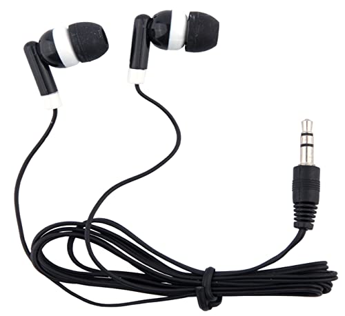 Wholesale Bulk Earbuds Headphones 50 Pack Individually Bagged Earphones for Schools, Classroom, Students, Libraries, Hospitals, Museums - color: Black, size: 50 Pack