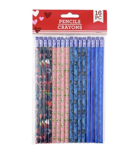 Valentine Themed Wooden No.2 Pencils, 12-ct. Packs (3 Packs of 12 Pencils)