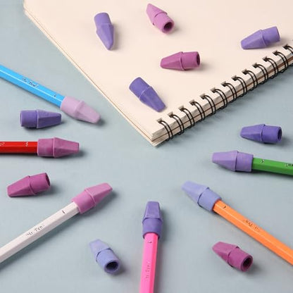 Mr. Pen- Pencil Top Erasers, 120 Pack, 6 Different Purple Shade Colors | Latex-Free & No Smudge Pencil Eraser Tops - color: Purple Shades, size: 120 Pack