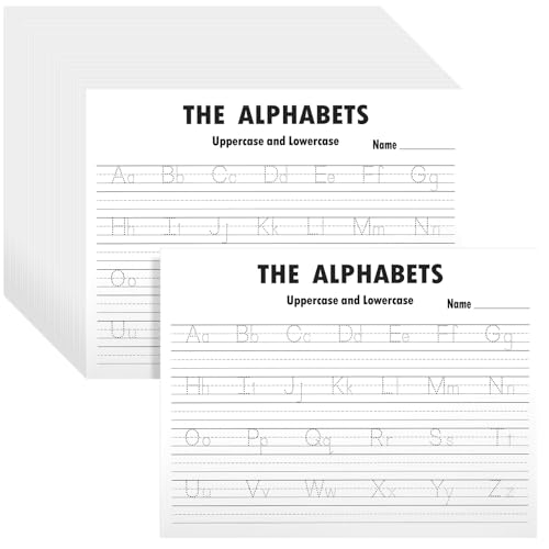 Eaasty 100 Pcs Alphabet Tracing Paper Trace Letters Alphabet Handwriting Practice Workbook Back to School for Kids Ages 3-5 Practice Paper to Write Letters for Pre K and Kindergarten (11.5x8.5 Inches) - size: 11.5x8.5 Inches