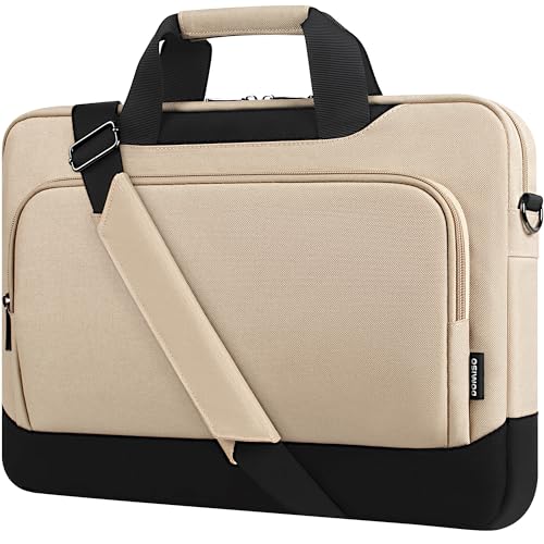 DOMISO 15-15.6 Inch Laptop Bag Business Briefcase Laptop Case Compatible with Lenovo 15.6" Ideapad 330/16" MacBook Pro/HP EliteBook 850 G3/Envy x360 15/Latitude 3580/Asus,Beige - color: Beige, size: 15 - 15.6 Inch
