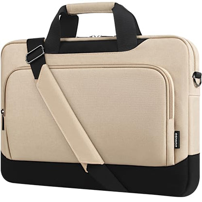 DOMISO 17-17.3 Inch Laptop Bag Large Capacity Laptop Shoulder Bag for Dell XPS/HP Pavilion 17/Lenovo Chromebook 317, Beige - color: Beige, size: 17 - 17.3 Inch
