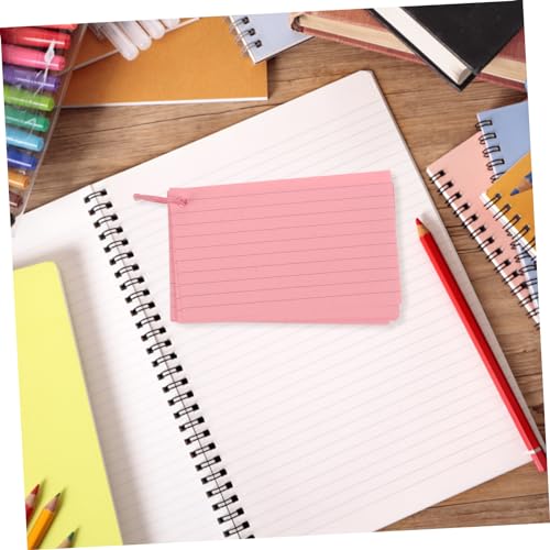 Homoyoyo 1Set Portable Lined Index Cards with Binder Rings Blank Flash Cards for Study Colors Pre Hole Punched Notecards for Home Office and Travel