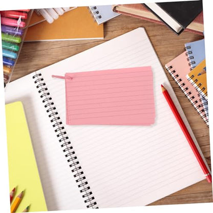 Homoyoyo 1Set Portable Lined Index Cards with Binder Rings Blank Flash Cards for Study Colors Pre Hole Punched Notecards for Home Office and Travel