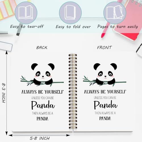 2 Pcs Cute Panda Spiral Notebook Cute Pandas Journaling Notebooks Panda Themed Gifts for Women Girls Teens Friend Teens College Ruled Notebook Journal, Classroom Office Supplies - color: Multi 1328