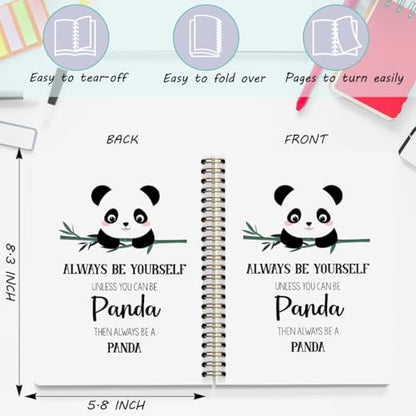 2 Pcs Cute Panda Spiral Notebook Cute Pandas Journaling Notebooks Panda Themed Gifts for Women Girls Teens Friend Teens College Ruled Notebook Journal, Classroom Office Supplies - color: Multi 1328