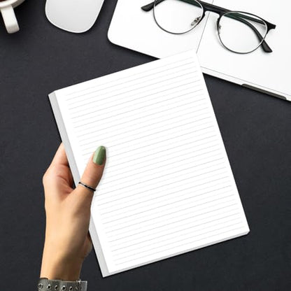 Unpunched Line Paper - 100 Sheets/200 Pages Loose Leaf Paper Line Refills, Letter Size, 100gsm, White, 8.5" x 11" - size: 100 Sheets, style: Unpunched