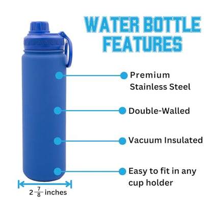 Florida Water Bottle - Blue Double Walled Stainless Steel 24 oz Keeps Drinks Cold or Hot - color: Florida - Blue