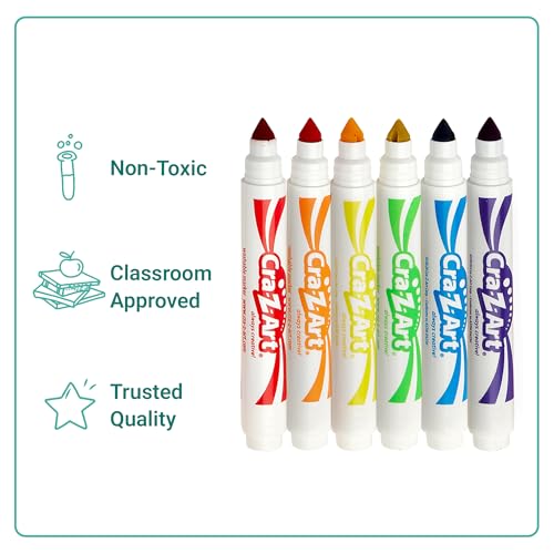 Cra-Z-Art Bulk Classic Markers - 6 Packs of 10 Count Broadline (Non-Washable) Markers - size: 10 Count (Pack of 6)