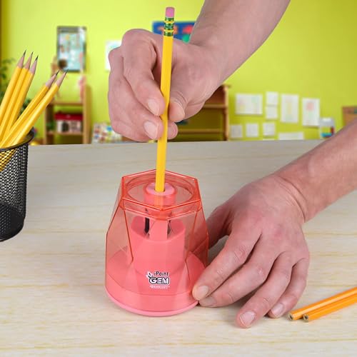 Westcott iPoint® GEM Battery Pencil Sharpener, Pink (00578) - color: Pink