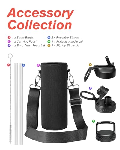 Coolflask 24 oz Insulated Water Bottle with Straw & 3 Leakproof Lids | Water Flask Stainless Steel Triple-Wall Vacuum, Cupholder Friendly, Cold 48+h, Dishwasher Safe, Non-BPA, for Gym & Hiking - color: Arctic White, size: 24 Ounces