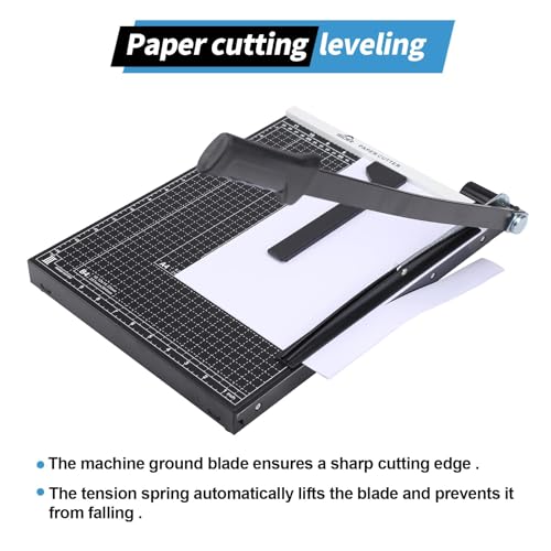 ISDIR 15" Guillotine Paper Cutter with Dual Pressure Bars, 15 Sheet Capacity, Magnetic Guide, Blade Lock, Heavy Duty Metal Base, for Cardstock, Crafts, DIY, Photos & Office - color: 15"black