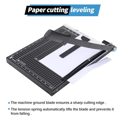 ISDIR 15" Guillotine Paper Cutter with Dual Pressure Bars, 15 Sheet Capacity, Magnetic Guide, Blade Lock, Heavy Duty Metal Base, for Cardstock, Crafts, DIY, Photos & Office - color: 15"black