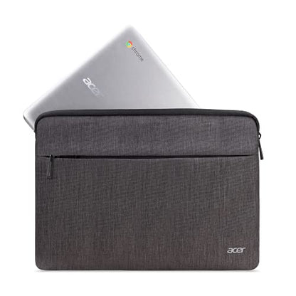 Acer Protective Laptop Sleeve | Up to 15.6" Notebook | Easy Access Outside Zipper Pocket for Adapters, Mouse or Dongle | Gray - size: 15.6 inch