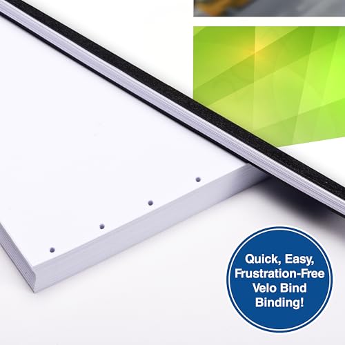 PrintWorks Professional Pre-Punched 11 Hole Velo Bind Paper for 11 Pin & 4 Pin Binding Spines - Book Binding Printer Paper - Made in the USA - 500 Sheets - 8.5" x 11" - 20 lb - 92 Bright White (04330) - size: 20 lb, style: Velobind, 11-Hole