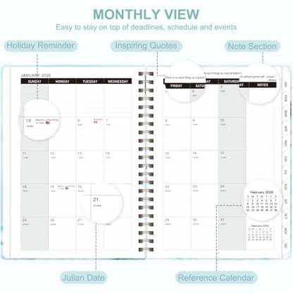 2026 Planner, Weekly and Monthly Calendar Planner Agenda, Jan 2026 - Dec 2026, Planning Academic Book, Office Desk Accessories and School Supplies - A5 (6.3'' x 8.5'') - color: G-Whale