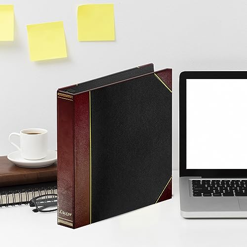 Performore 2 Pack of Professional Luxor 3 Ring Binder 1.5 Inch Locking Slant Angle D-Rings, Maroon Turned Edge Flat, Durable Heavy Duty Presentation Folder Binder for Documents Paper Files Projects - style: 1.5 inch - 2 pack
