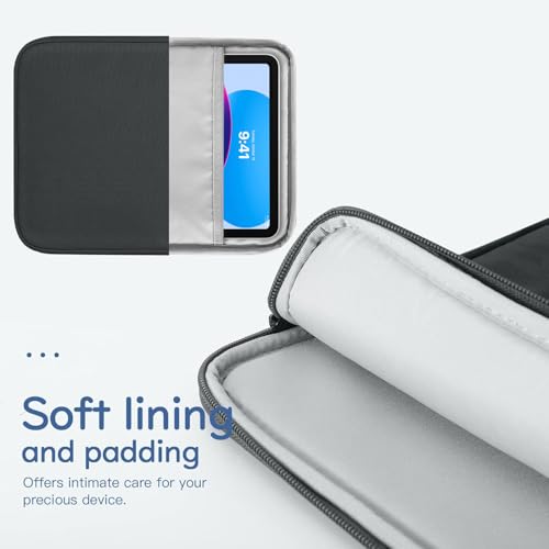 Dadanism 9-11 Inch Tablet Sleeve Bag Carrying Case, Black & Gray | Fits iPad (A16) 11th Gen 11", iPad 10th Gen 10.9" Air 5/4, iPad Air M4/Pro 11", iPad 9/8/7th 10.2", Galaxy Tab A11+ Plus 11" - color: Black & Gray, size: 9-11 inch
