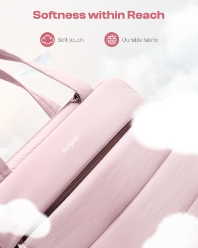 Puffer Zipper Binder 3 Ring with Pencil Pouch, 3" D-Ring Binder with Zipper and Shoulder Strap, 600+ Sheets Capacity Zip Up Binder with 15.6" Laptop Pocket, Binder Bag for School College Office, Pink - color: Pink