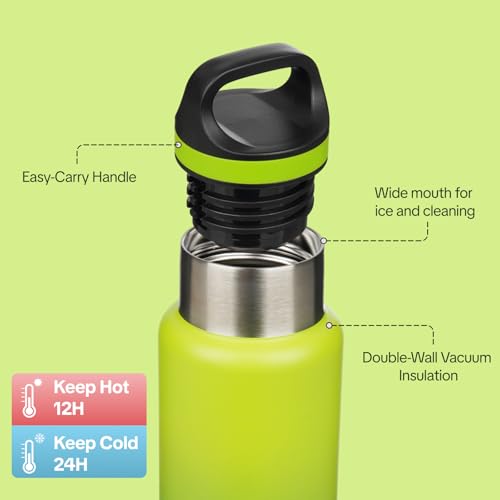 BJPKPK Insulated Water Bottle 18OZ Stainless Steel Water Bottle with Handle Double Walls Vacuum Insulated BPA Free Flask, Bamboo Grove - color: Bamboo Grove, size: 18 Ounces