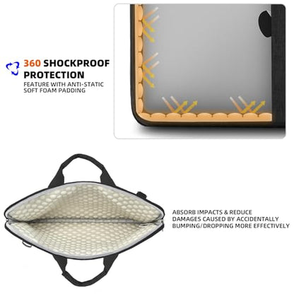 KINGSLONG 17-17.3 inch Slim Laptop Bag, Computer Carrying Case with Shoulder Strap, Notebook Handbag Cover for Men Women Fits Acer Asus Lenovo HP Toshiba Black - color: Black, size: 17 - 17.3 Inch