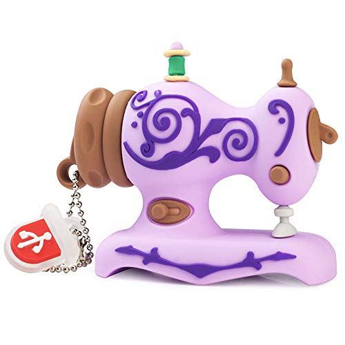 BorlterClamp 32GB USB Flash Drive Cute Cartoon Sewing Machine Model Memory Stick, Gift for Students and Children (Purple) - color: 32GB purple