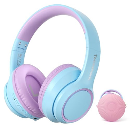 TONOSHARK Kids Bluetooth Headphones with Active Noise Cancelling, Wireless Over-Ear Headphones for Boys Girls, Foldable, Adjustable, 40H Playtime, Mic for School Travel (Purple Blue) - color: Purple blue