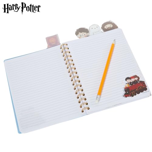 Harry Potter Hogwarts Tab Journal Notebook, Spiral Bound, 96 Lined Pages, 8 x 7 inches, Blue - style: Harry Potter