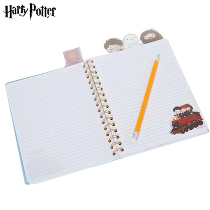 Harry Potter Hogwarts Tab Journal Notebook, Spiral Bound, 96 Lined Pages, 8 x 7 inches, Blue - style: Harry Potter