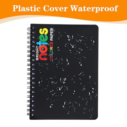 Nodaaiie 8 Pack Spiral Notebook, 5x7 Inch Ruled Notebooks, Multi-Color Lined Paper, Perforated Memo Pads, Durable Poly Cover, 100 Sheets Each, for Office, Journaling