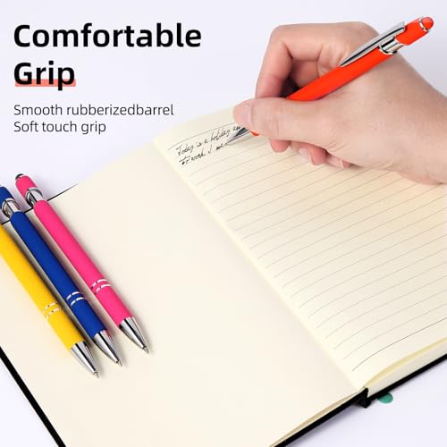 Ballpoint Pen 2-in-1 Stylus 8 Pack, Retractable Ballpoint Pen with Stylus tip Metal Stylus Pen for Touch Screens, 1.0 mm Black Ink (8 PACK) - color: 8 PACK