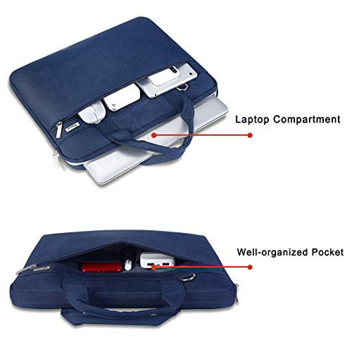 Voova Laptop Bag 13-14 Inch, 360° Protective Laptop Case Sleeve with Shoulder Strap Compatible with Macbook Air 13, MacBook Pro 13/14, Waterproof Computer Bag Slim Briefcase for Men Women, Blue - color: Blue, size: 13-13.5 inch