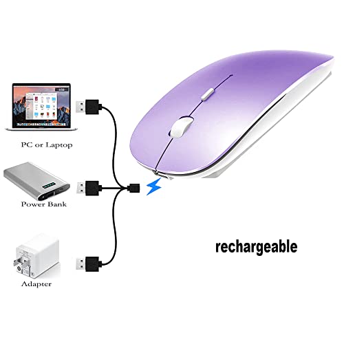 KLO Bluetooth Mouse for MacBook/Laptop/Notebook/pc/iPad/Chromebook, Wireless Mouse for MacBook Pro/AIR (Purple) - color: Purple