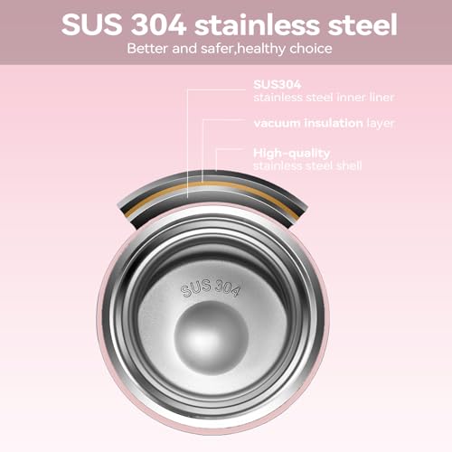 Stainless Steel Water Bottle with Straw Lid, 18oz Insulated Vacuum Bottle with Carrying Loop, Dishwasher Safe，uitable for use in schools, Offices, and outdoor activities (PINK) - color: Pink