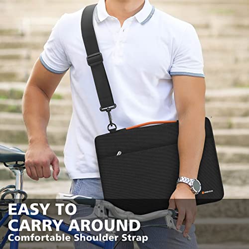 NIDOO Laptop Sleeve Shoulder Bag for 11-12.5", 13", 14" MacBook / 12.9" iPad Pro / Surface Pro 8 / Galaxy Chromebook 2 HP - color: Black - Shoulder, size: 12.5-13 inch