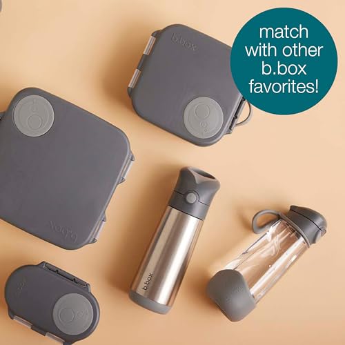 b.box Mini Lunch Box Kids | 4.25 Cup Leak Proof Bento Box for Kids Ages 3+ | 3 Compartment Snack Containers, School Lunch Container, Dishwasher Safe, BPA-Free, PFAS-Free - Graphite - color: Graphite, size: 1-pack