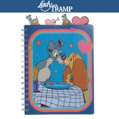 Disney Lady and the Tramp Tab Journal Notebook, Spiral Bound, 96 Lined Pages, 8 x 7 inches - style: Lady and the Tramp